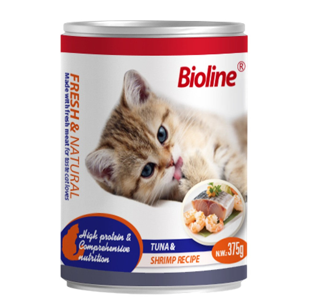 Bioline Canned Cat Food - Tuna & Shrimp 375g
