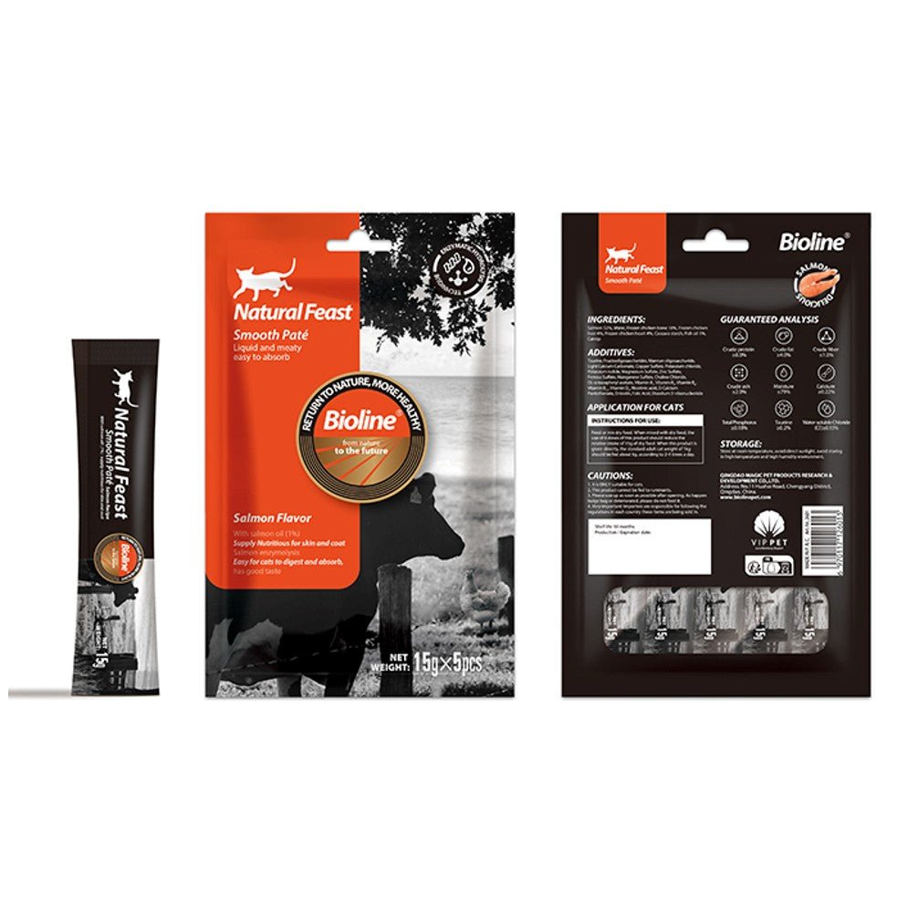 BIOLINE Natural Feast Smooth Pate Cat Treat (15gx5pcs) - Petzone Kenya