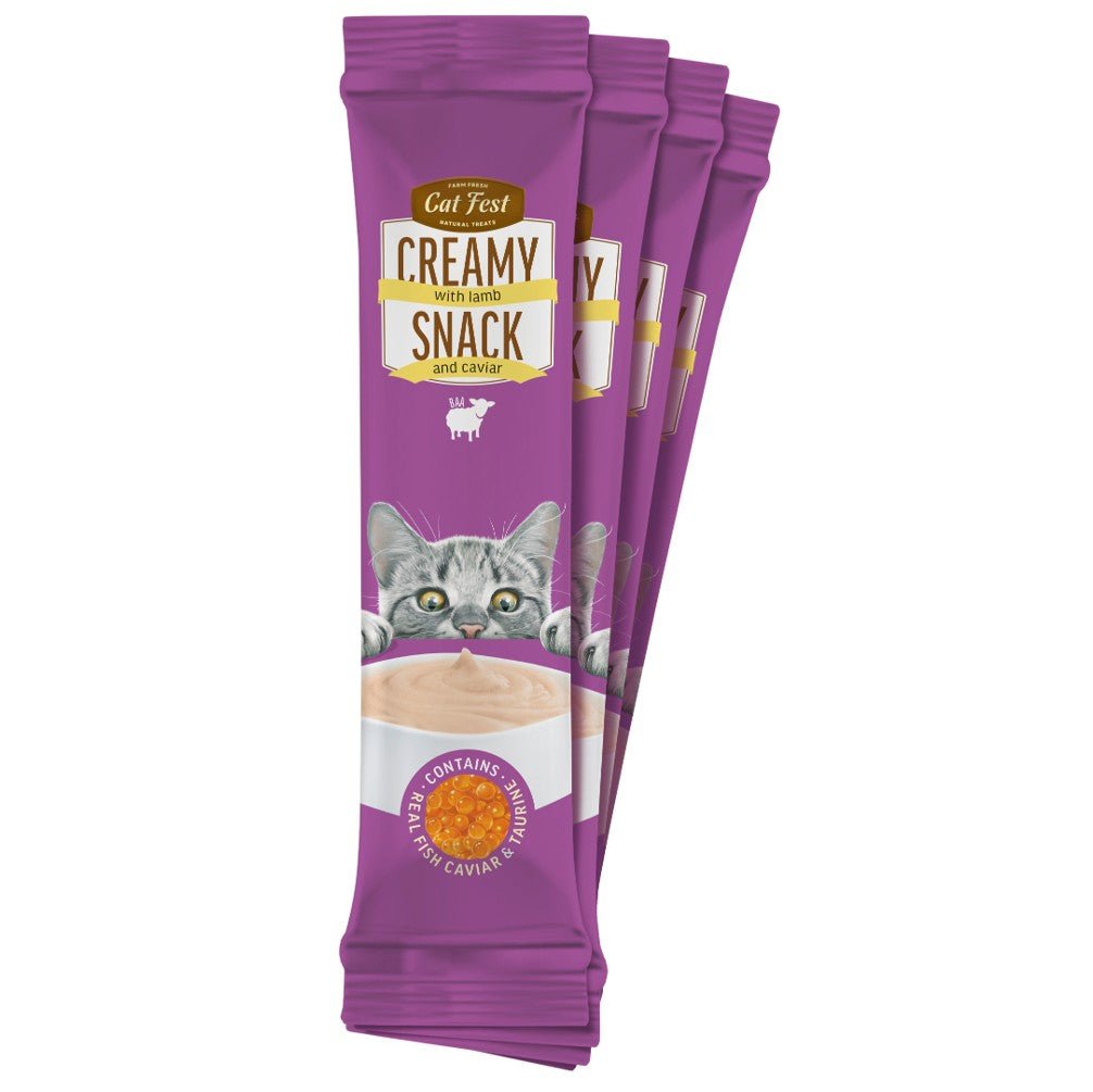 CAT FEST Creamy Snacks with Lamb & Caviar (4x10g) - Petzone Kenya
