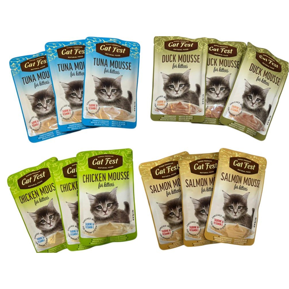 CAT FEST Kitten Food Mousse Pouches 70Gr - 12 Pack - Petzone Kenya