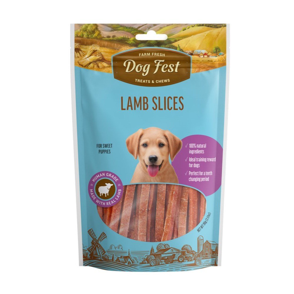 DOG FEST Puppy Lamb Slices - 90Gr - Petzone Kenya