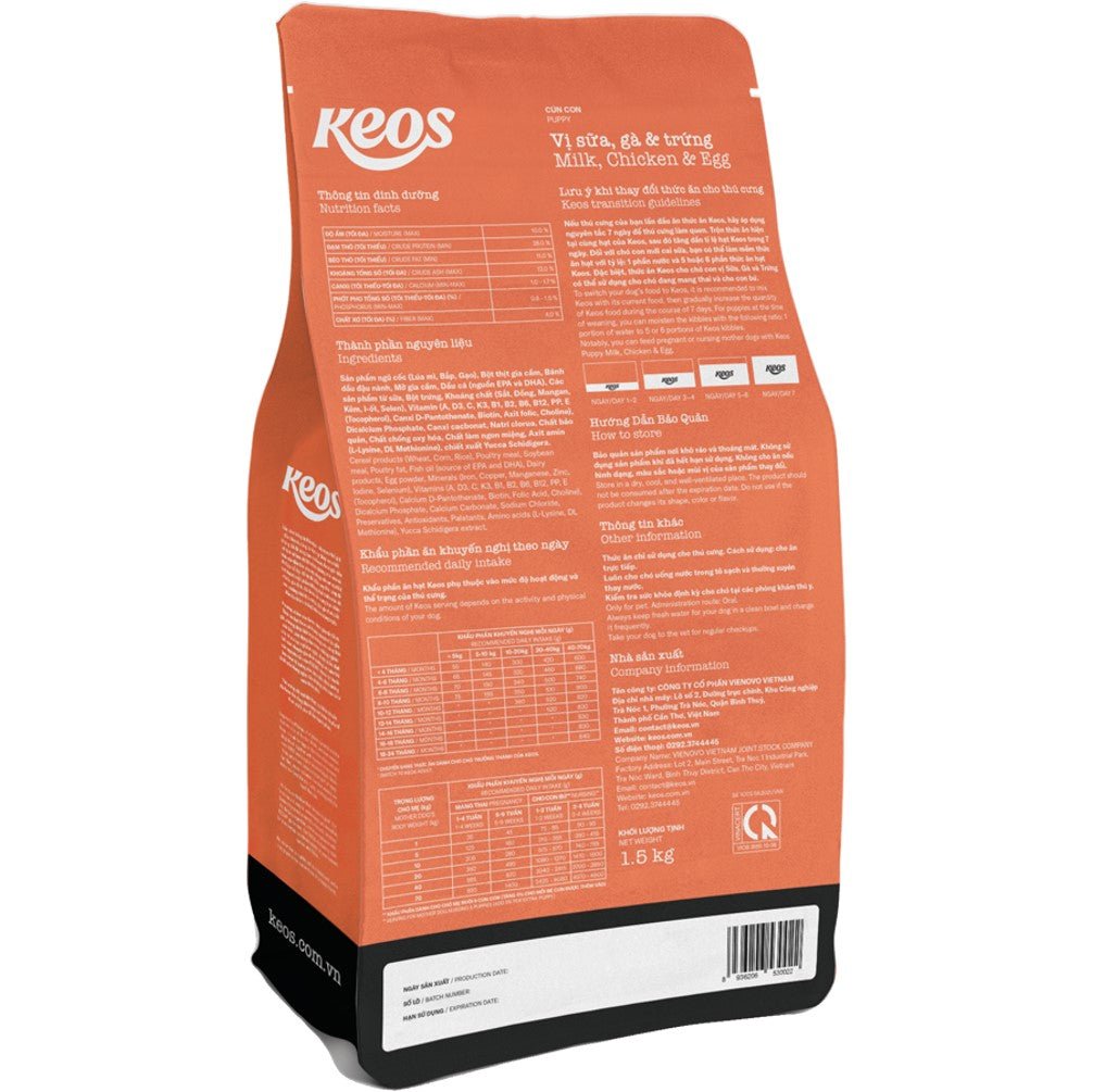 KEOS Puppy Food – Milk, Chicken and Egg - Petzone Kenya