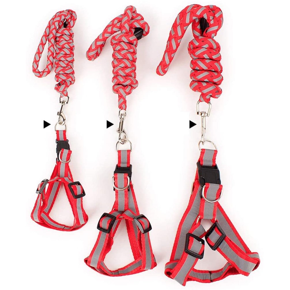 Reflective Leash With Harness Set