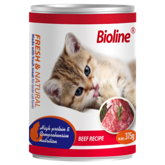 Bioline Canned Cat Food - Beef 375g