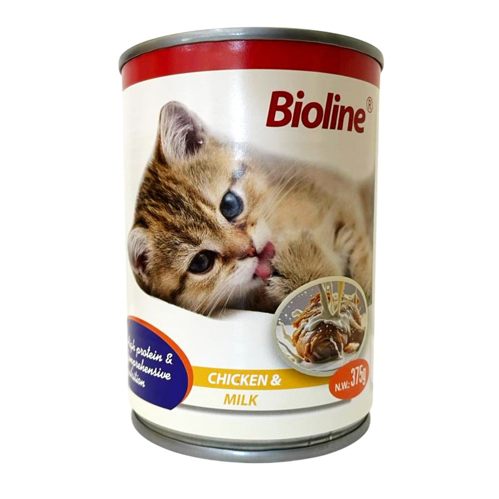 Bioline Canned Cat Food - Chicken & Milk 375g