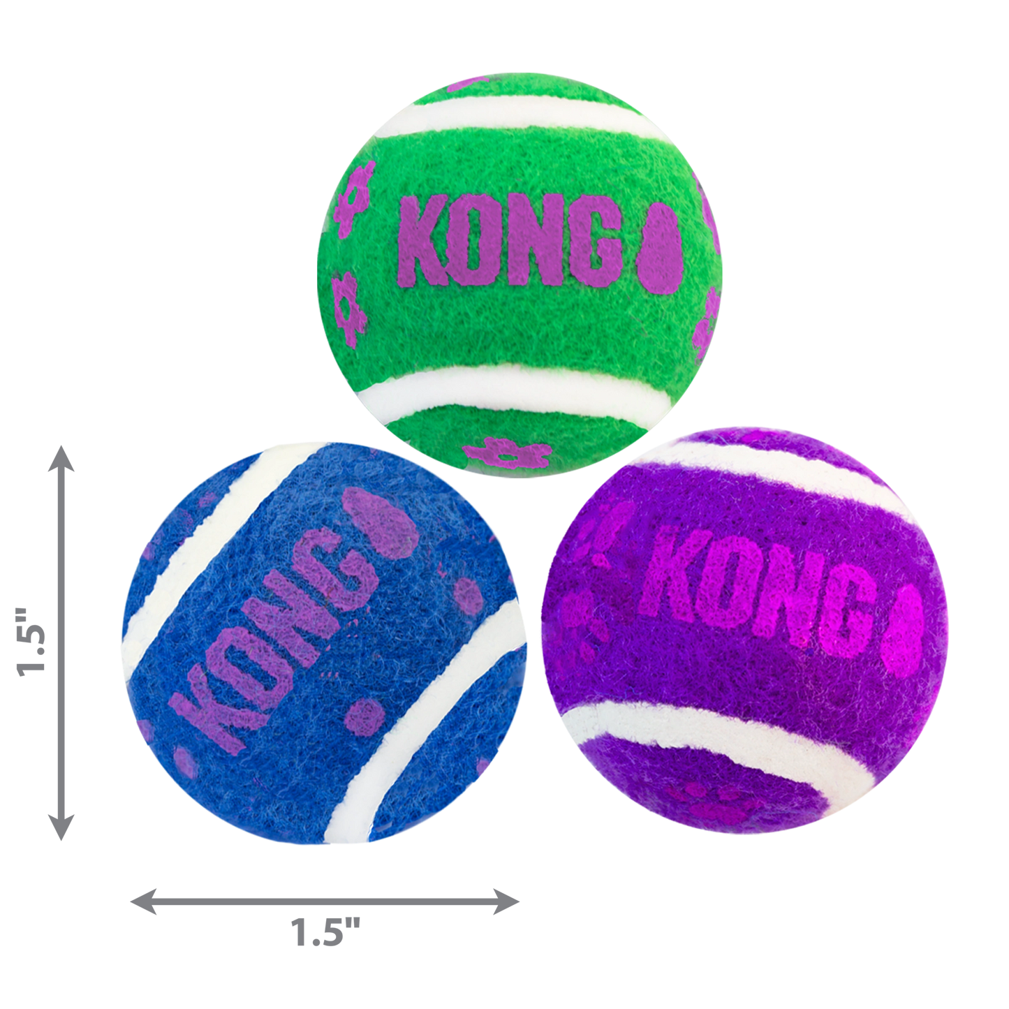 KONG Cat Active Tennis Balls w/Bells