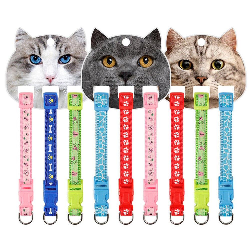 Cat Collar With Prints And No Bell 1.5*25-40cm