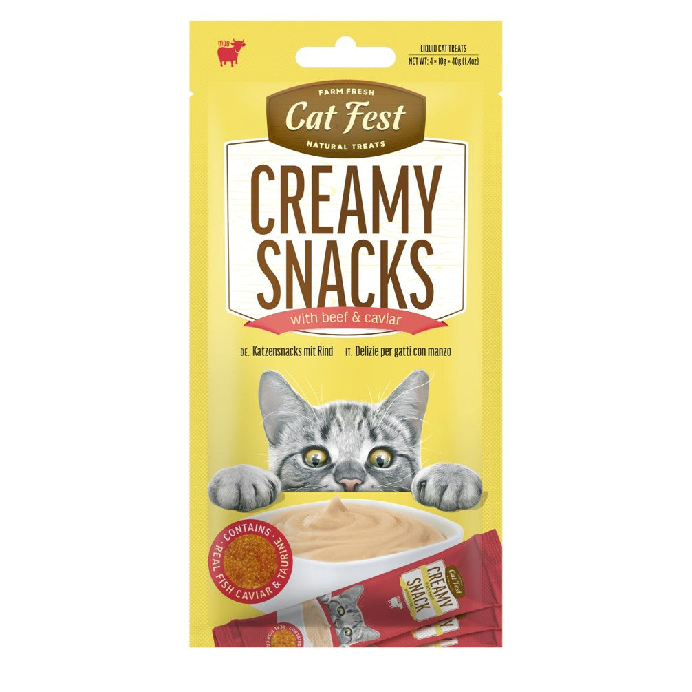 CAT FEST Creamy Snacks with Caviar (4x10g)