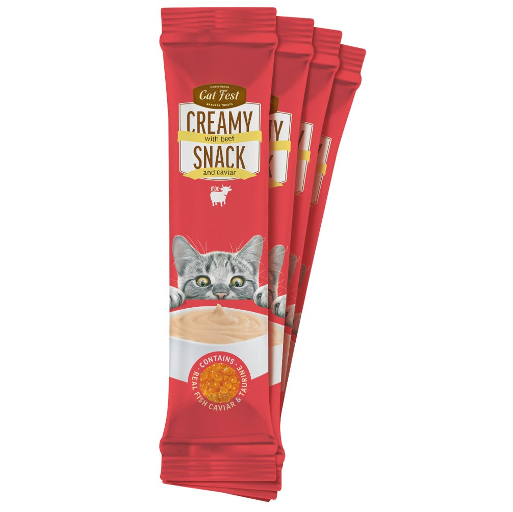 CAT FEST Creamy Snacks with Caviar (4x10g)