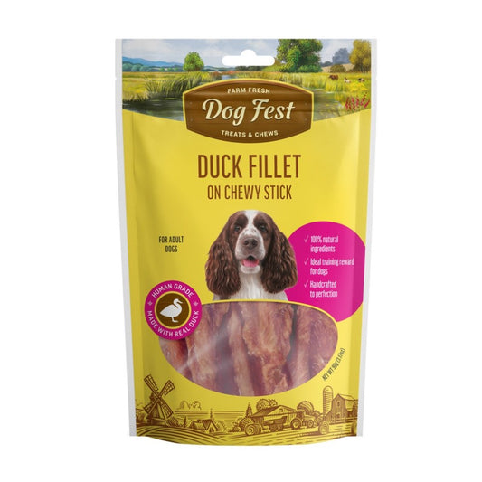 DOG FEST Duck Fillet On Chewy Stick for Adult Dogs - 90Gr