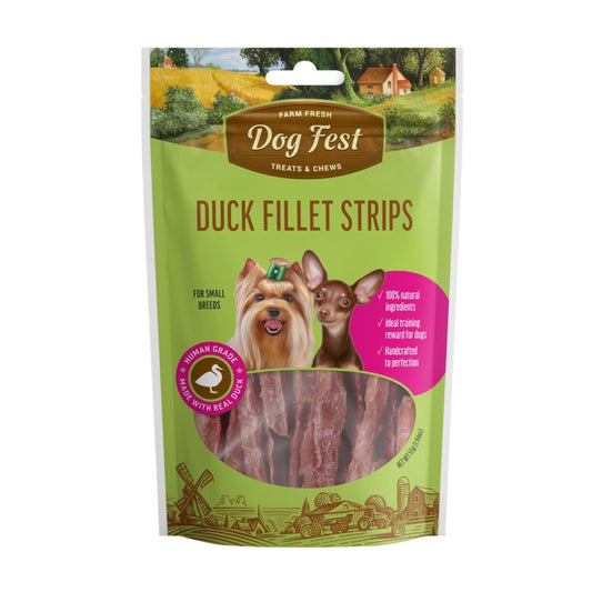 DOG FEST Duck Fillet Strips for Small Breeds - 55Gr