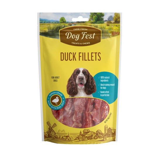 DOG FEST Duck Fillets for Adult Dogs - 90Gr