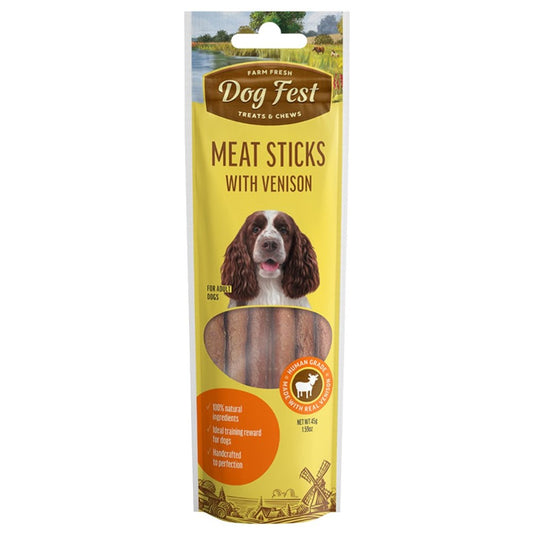 DOG FEST Meat Sticks With Vension for Adult Dogs - 45Gr