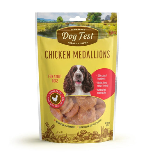 DOG FEST Chicken Medallions for Adult Dogs - 90Gr