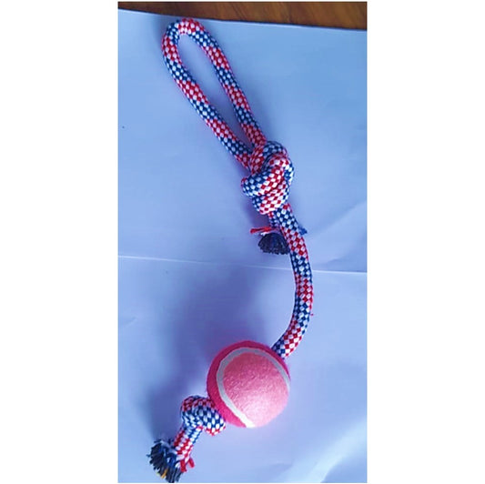 Rope And Tennis Ball Toy 23.7cm 110g
