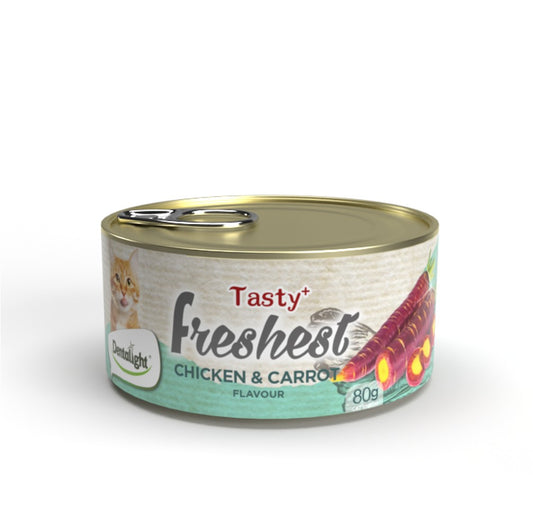 Dentalight Tasty+ Freshest Cat Treats – Chicken & Carrot Flavour 80Gr