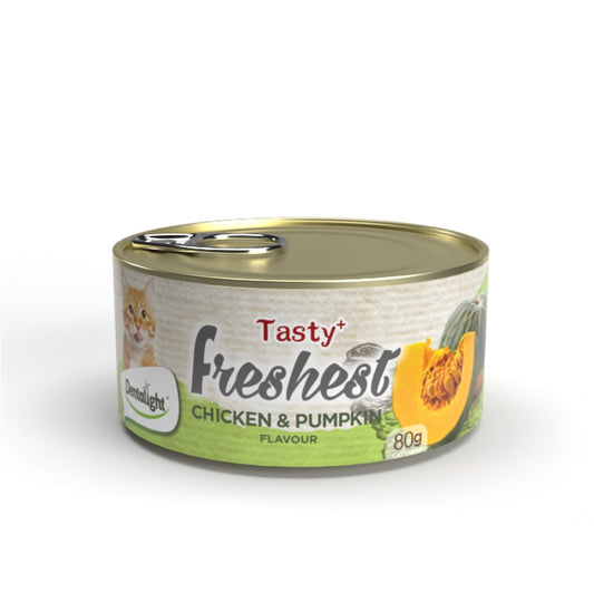 Dentalight Tasty+ Freshest Cat Treats – Chicken & Pumpkin Flavour 80Gr