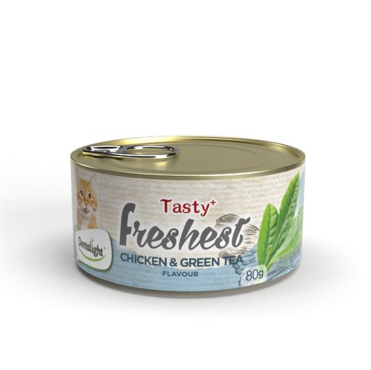Dentalight Tasty+ Freshest Cat Treats – Chicken & Green Tea Flavour 80Gr