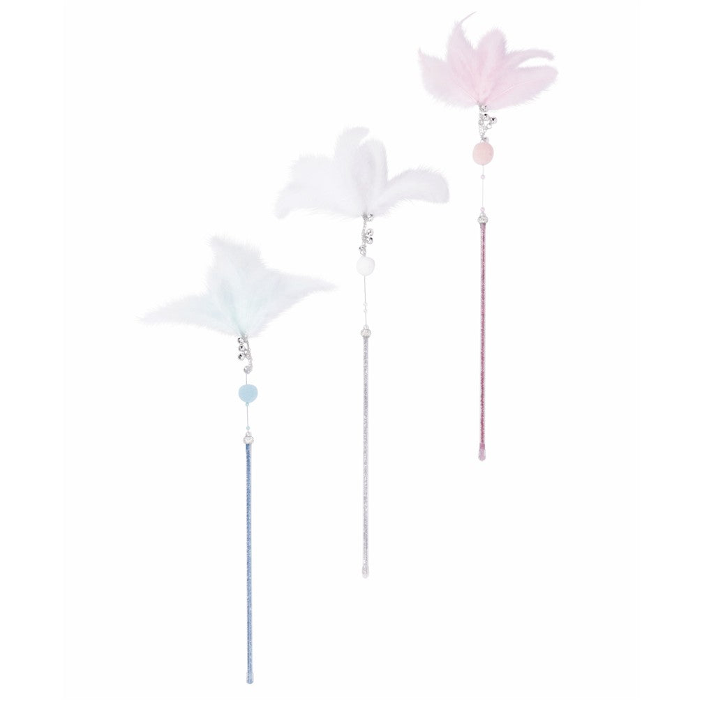 M–Pets MoonCAT cat wand Stellar Plume - Blue, Pink, Silver & White