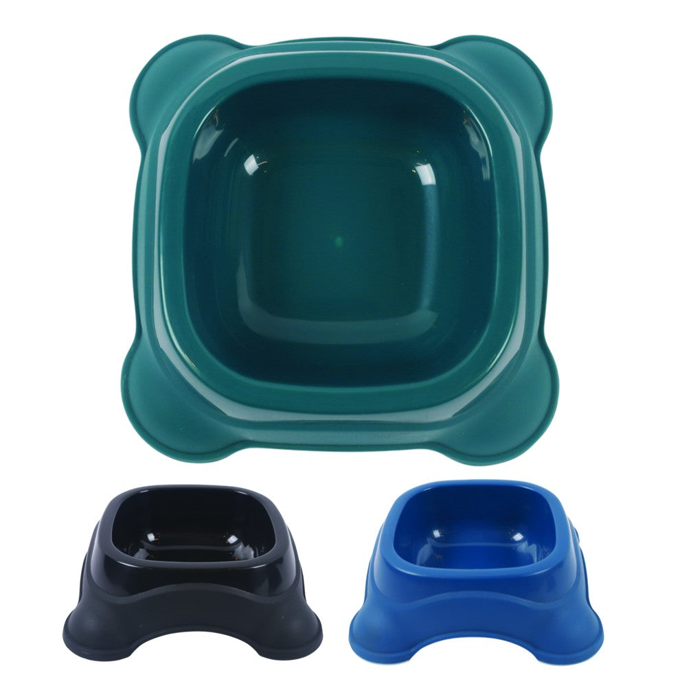 M–Pets PLASTIC SINGLE BOWL – Black, Blue, Turquoise