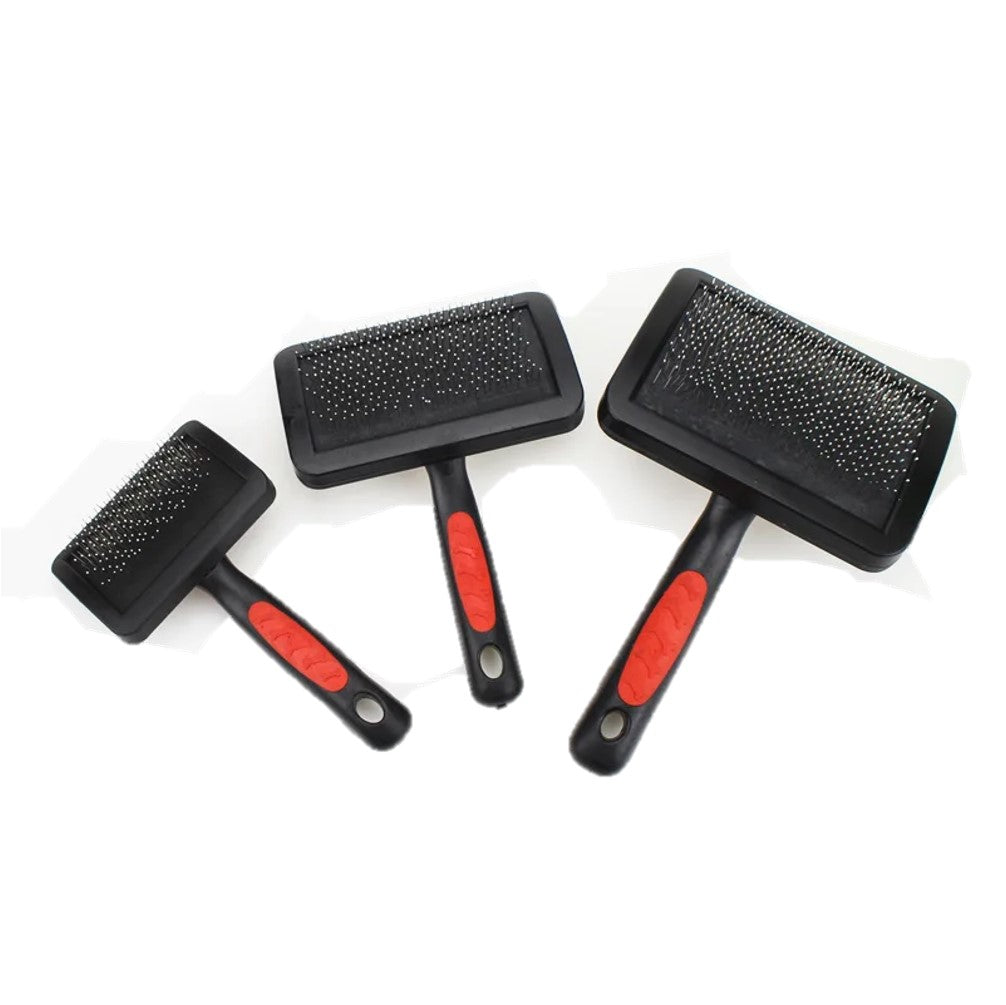 Slicker Brush Black Red Handle (S)