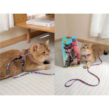 MPETS URBAN STYLE Jazz Stripes Cat ECO Set (harness & leash)