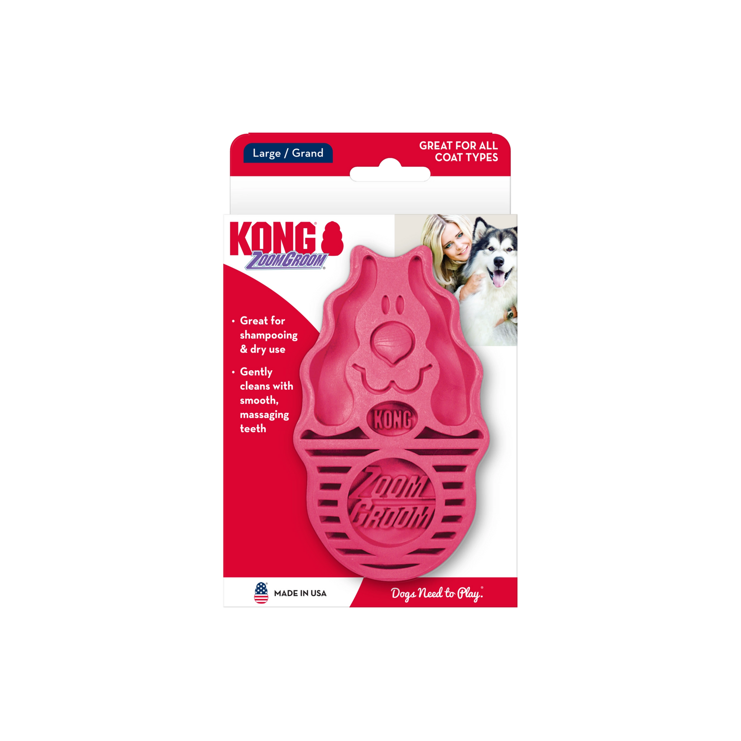 KONG ZoomGroom Raspberry