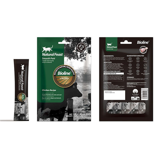 BIOLINE Natural Feast Smooth Pate Cat Treat (15gx5pcs) - Petzone Kenya