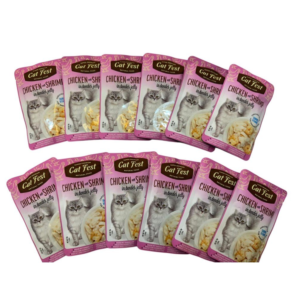 CAT FEST Adult Cat Food Pouches in Tender Jelly 70Gr - 12 Pack - Petzone Kenya