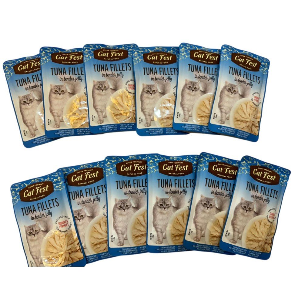 CAT FEST Adult Cat Food Pouches in Tender Jelly 70Gr - 12 Pack - Petzone Kenya