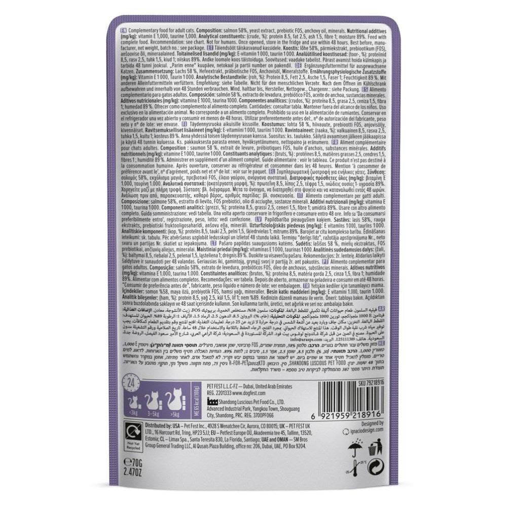 CAT FEST Cat Food Pouches - Salmon Fillets in Tender Jelly (70g) - Petzone Kenya