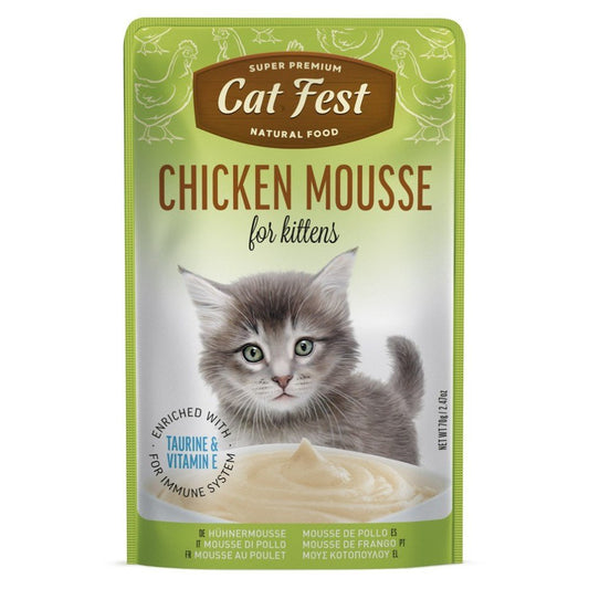 CAT FEST Cat Pouches Chicken Mousse for Kittens - 70Gr - Petzone Kenya