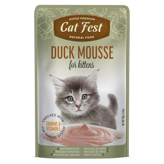 CAT FEST Cat Pouches Duck Mousse for Kittens - 70Gr - Petzone Kenya