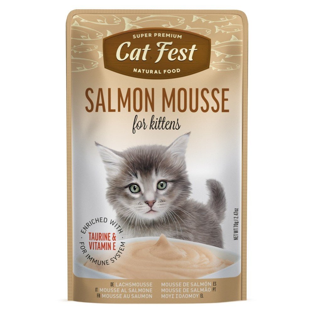 CAT FEST Cat Pouches Salmon Mousse for Kittens - 70Gr - Petzone Kenya