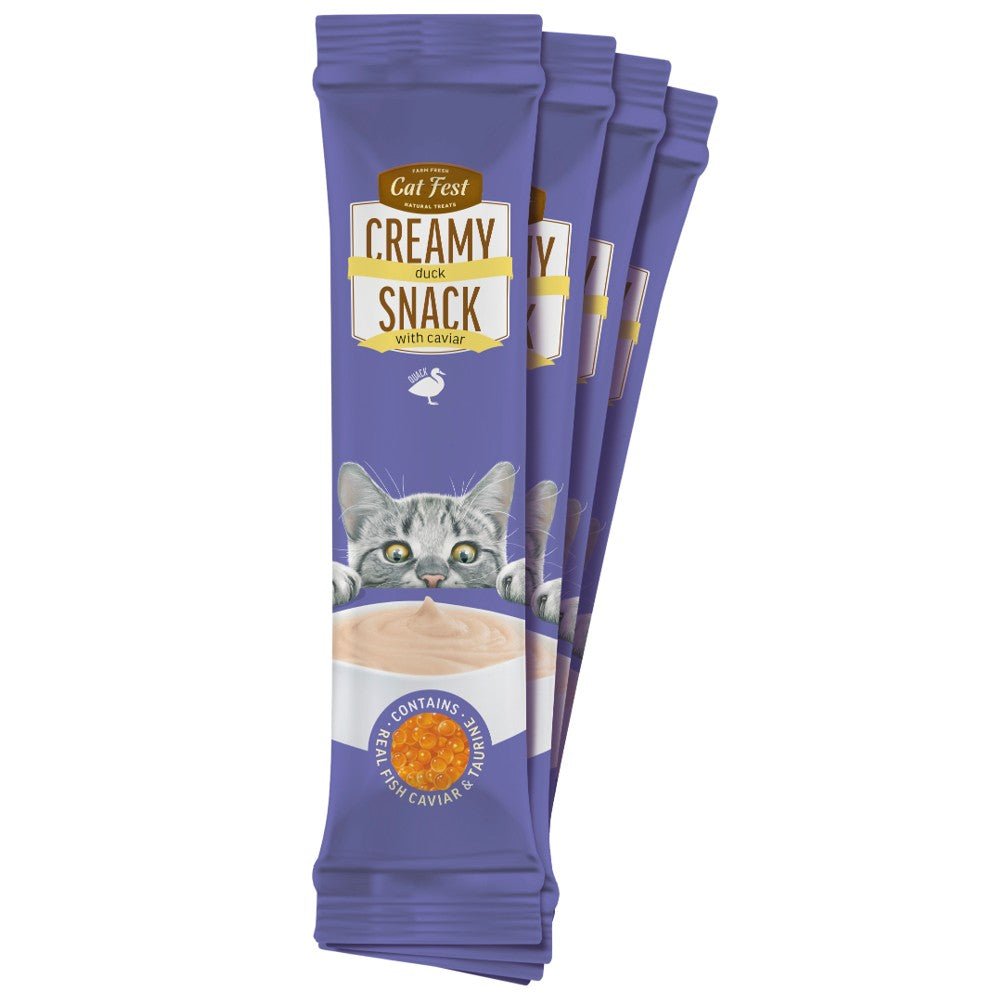 CAT FEST Creamy Snacks - Duck with Caviar (4x10g) - Petzone Kenya