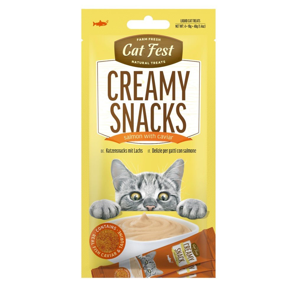 CAT FEST Creamy Snacks - Salmon with Caviar (4x10g) - Petzone Kenya