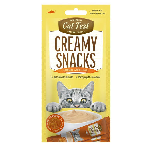 CAT FEST Creamy Snacks - Salmon with Caviar (4x10g) - Petzone Kenya