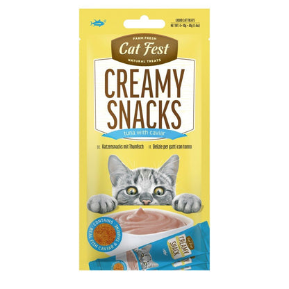 CAT FEST Creamy Snacks - Tuna with Caviar (4x10g) - Petzone Kenya