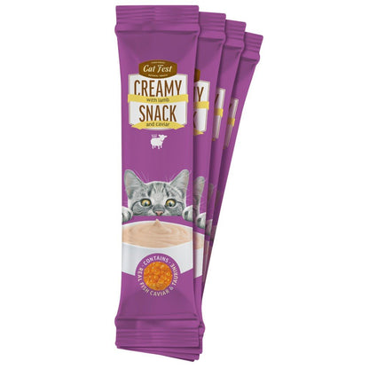 CAT FEST Creamy Snacks with Lamb & Caviar (4x10g) - Petzone Kenya