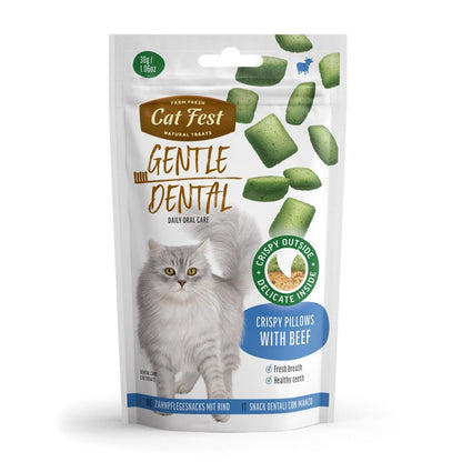 CAT FEST Gentle Dental Crispy pillows with Beef Cream - 30Gr - Petzone Kenya