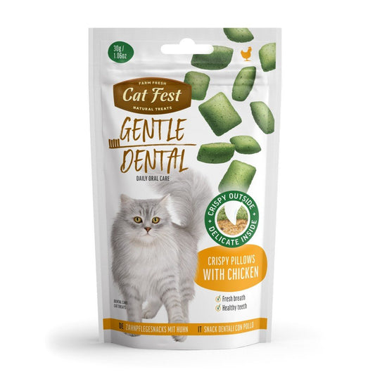 CAT FEST Gentle Dental Crispy pillows with Chicken Cream - 30Gr - Petzone Kenya