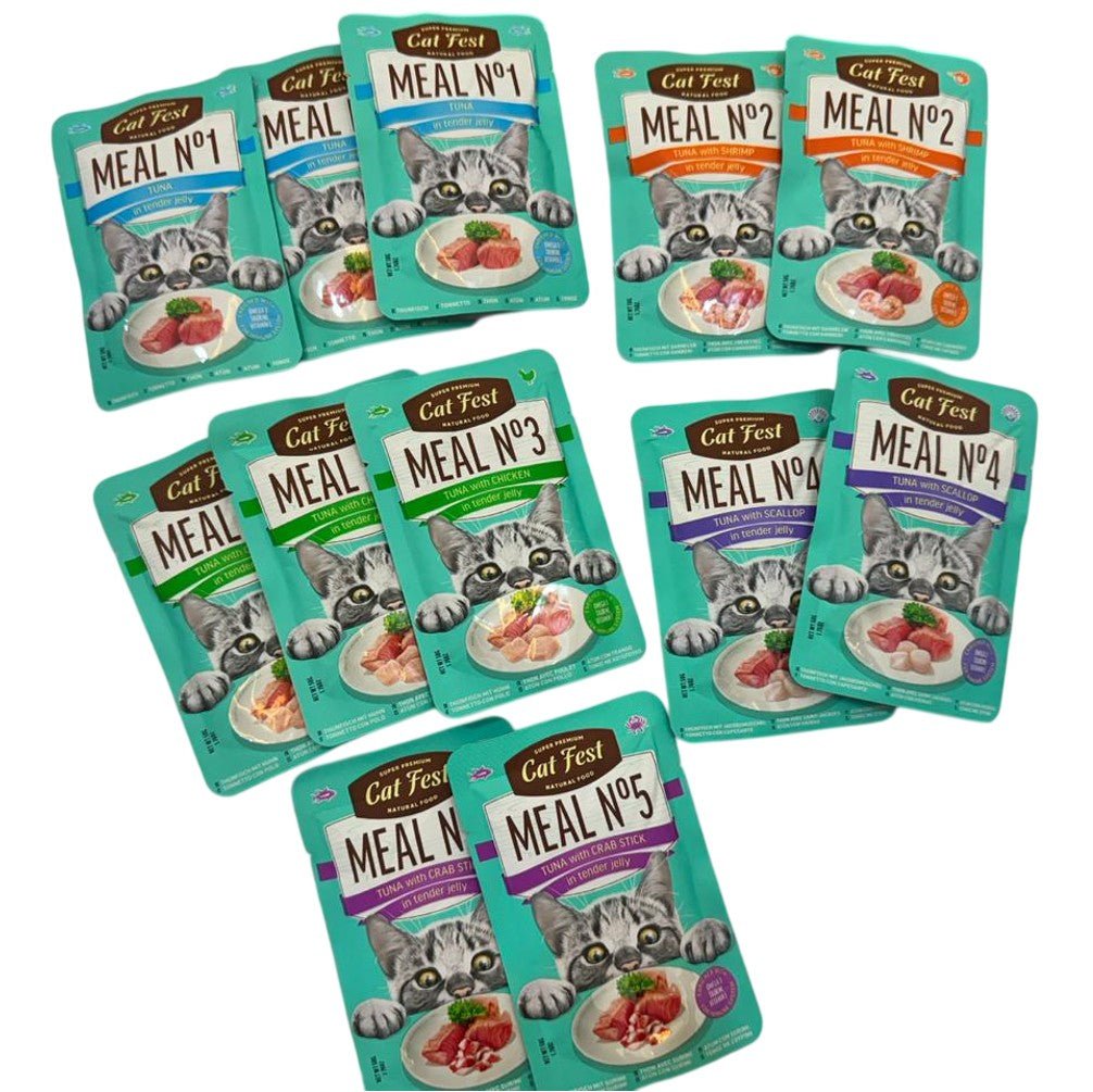 CAT FEST Meal Pouches 50Gr - 12 Pack - Petzone Kenya