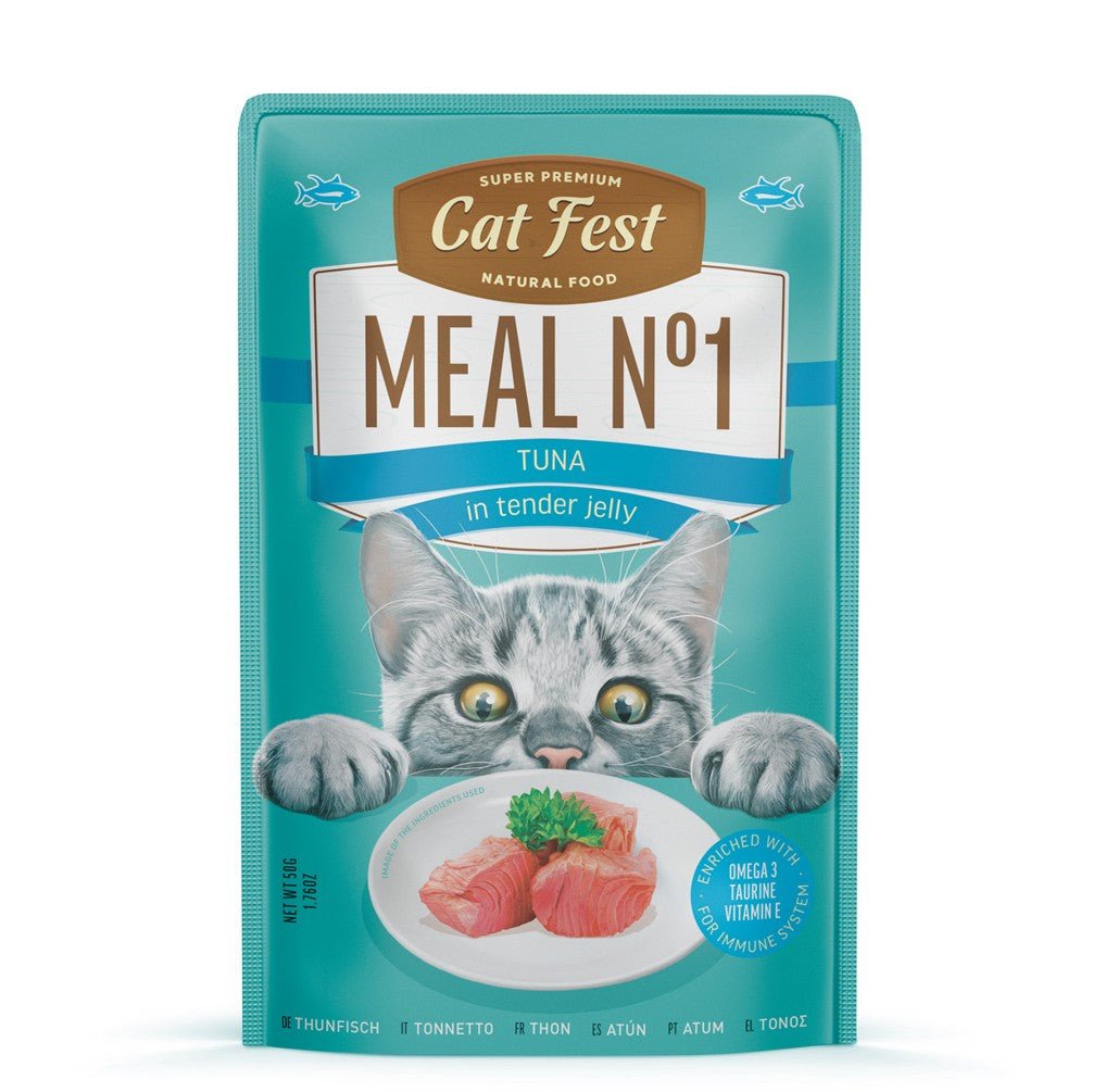 CAT FEST Pouches Red Tuna in tender jelly - 50Gr - Petzone Kenya