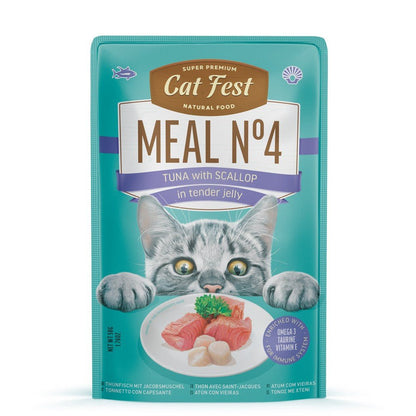 CAT FEST Pouches Red Tuna with Scallop in tender jelly - 50Gr - Petzone Kenya