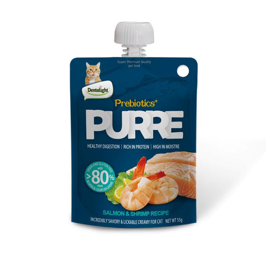 DENTALIGHT Prebiotics+ PURRE (Salmon & Shrimp) 55Gr - Petzone Kenya