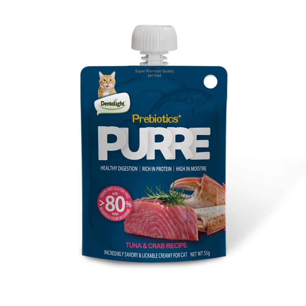 DENTALIGHT Prebiotics+ PURRE (Tuna & Crab) 55Gr - Petzone Kenya