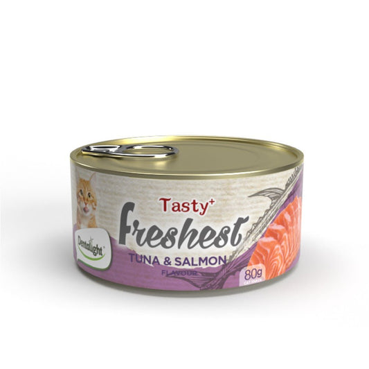 Dentalight Tasty+ Freshest Cat Treats – Tuna & Salmon Flavour 80Gr - Petzone Kenya