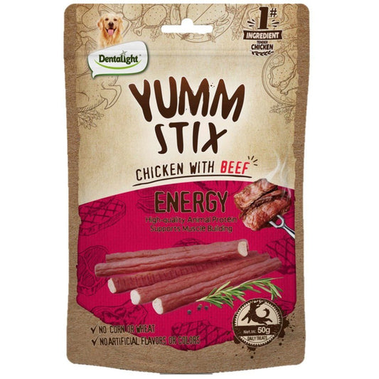 Dentalight Yumm Stix Dog Treats - Chicken with Beef (Energy) 50Gr - Petzone Kenya
