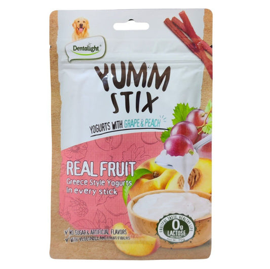 Dentalight Yumm Stix Wet & Soft - Yoghurts with Grape & Peach 70Gr - Petzone Kenya