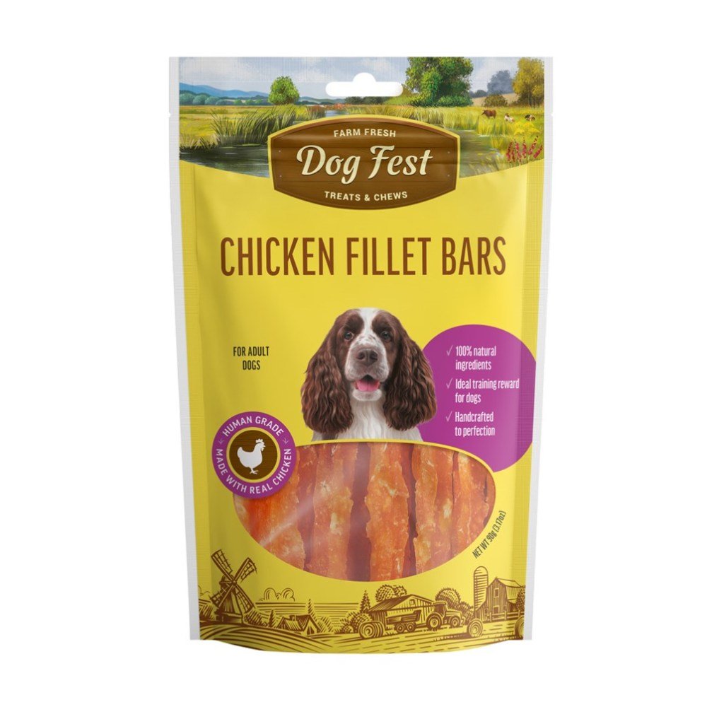 DOG FEST Chicken Fillet Bars for Adult Dogs - 90Gr - Petzone Kenya